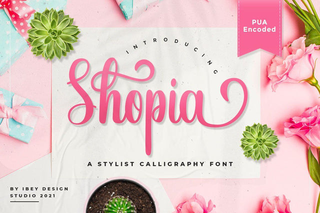 Shopia - Modern Calligraphy Font Font Ibey Design 