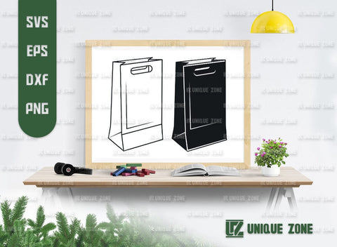 Shoping Bag SVG Bundle, Paper Bag Svg, Bag Svg, Gift Bag Svg, Hand Bag Svg, Bag Silhouette, Tote Bag Svg, SVG Unique Zone 