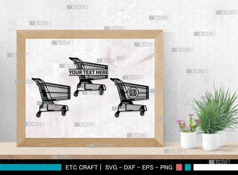 shopping cart Monogram, shopping cart Silhouette, Shopping Cart Svg, Shopping Svg, Folding Shopping Cart, SB00089 SVG ETC Craft 