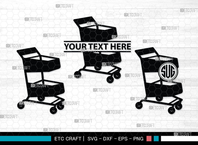 shopping cart Monogram, shopping cart Silhouette, Shopping Cart Svg, Shopping Svg, Folding Shopping Cart, SB00089 SVG ETC Craft 