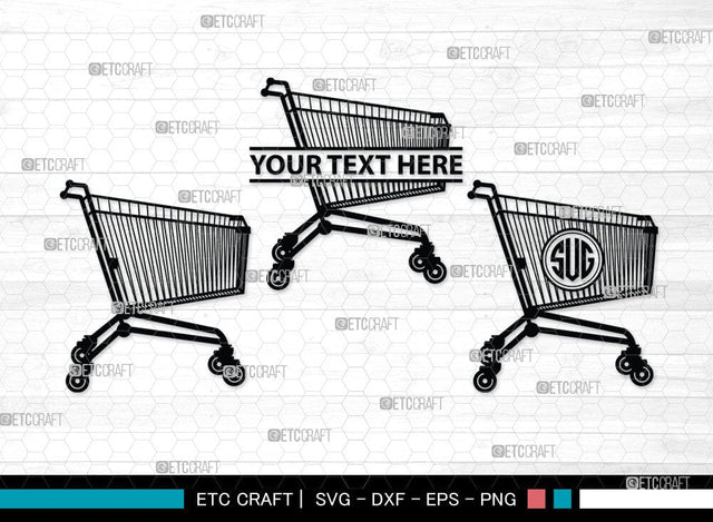 shopping cart Monogram, shopping cart Silhouette, Shopping Cart Svg, Shopping Svg, Folding Shopping Cart, SB00089 SVG ETC Craft 