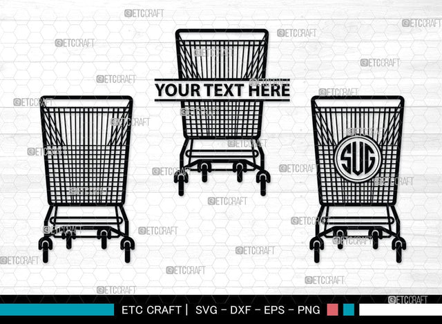 shopping cart Monogram, shopping cart Silhouette, Shopping Cart Svg, Shopping Svg, Folding Shopping Cart, SB00089 SVG ETC Craft 