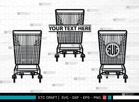 shopping cart Monogram, shopping cart Silhouette, Shopping Cart Svg, Shopping Svg, Folding Shopping Cart, SB00089 SVG ETC Craft 