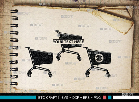 shopping cart Monogram, shopping cart Silhouette, Shopping Cart Svg, Shopping Svg, Folding Shopping Cart, SB00089 SVG ETC Craft 