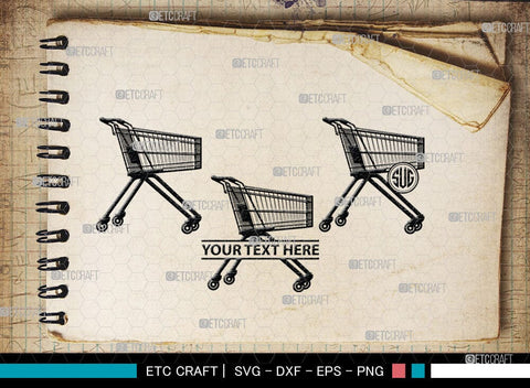 shopping cart Monogram, shopping cart Silhouette, Shopping Cart Svg, Shopping Svg, Folding Shopping Cart, SB00089 SVG ETC Craft 