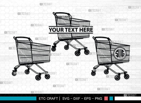 shopping cart Monogram, shopping cart Silhouette, Shopping Cart Svg, Shopping Svg, Folding Shopping Cart, SB00089 SVG ETC Craft 