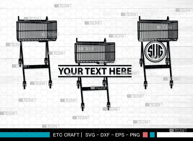 shopping cart Monogram, shopping cart Silhouette, Shopping Cart Svg, Shopping Svg, Folding Shopping Cart, SB00089 SVG ETC Craft 