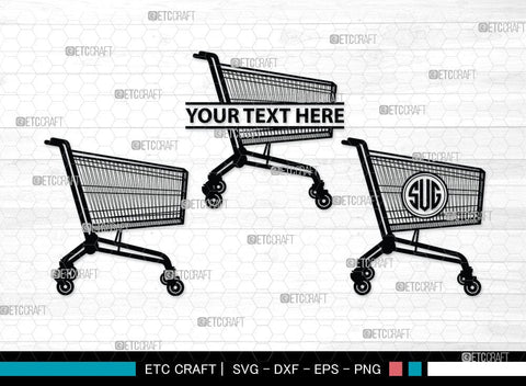 shopping cart Monogram, shopping cart Silhouette, Shopping Cart Svg, Shopping Svg, Folding Shopping Cart, SB00089 SVG ETC Craft 