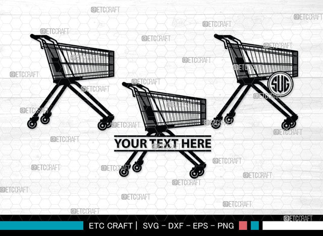 shopping cart Monogram, shopping cart Silhouette, Shopping Cart Svg, Shopping Svg, Folding Shopping Cart, SB00089 SVG ETC Craft 