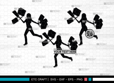 Shopping Girl Monogram, Shopping Girl Silhouette, Shopping Girl SVG, Sexy Girl Svg, Fashion Girl Svg, SB00405 SVG ETC Craft 