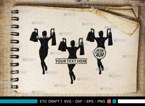Shopping Girl Monogram, Shopping Girl Silhouette, Shopping Girl SVG, Sexy Girl Svg, Fashion Girl Svg, SB00405 SVG ETC Craft 