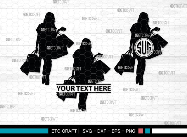 Shopping Girl Monogram, Shopping Girl Silhouette, Shopping Girl SVG, Sexy Girl Svg, Fashion Girl Svg, SB00405 SVG ETC Craft 