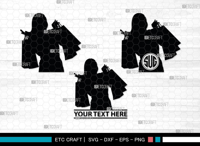 Shopping Girl Monogram, Shopping Girl Silhouette, Shopping Girl SVG, Sexy Girl Svg, Fashion Girl Svg, SB00405 SVG ETC Craft 