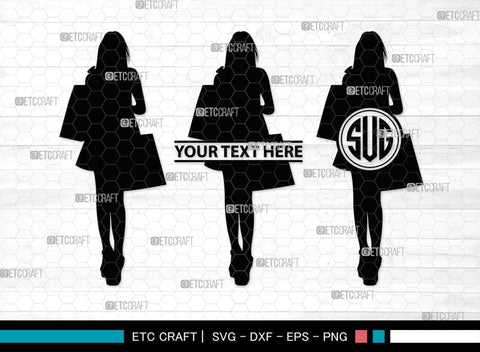 Shopping Girl Monogram, Shopping Girl Silhouette, Shopping Girl SVG, Sexy Girl Svg, Fashion Girl Svg, SB00405 SVG ETC Craft 