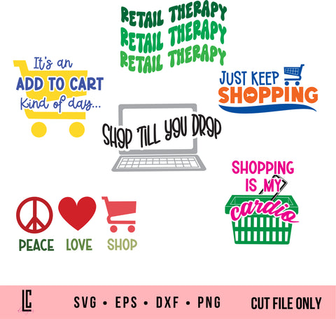 Shopping SVGs, Love to Shop Mini Bundle SVG Left Craft Designs 