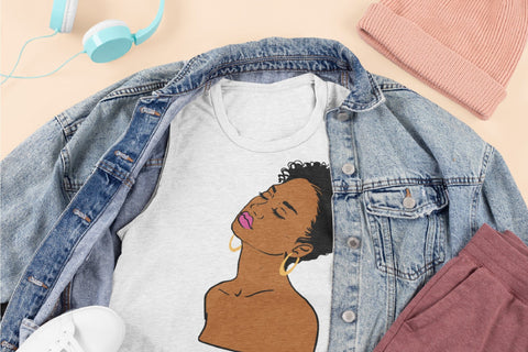 Short Hair Black Woman SVG Cut File Melanin SVG SVG OrangeBrushStudio 