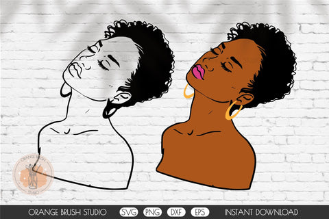 Short Hair Black Woman SVG Cut File Melanin SVG SVG OrangeBrushStudio 