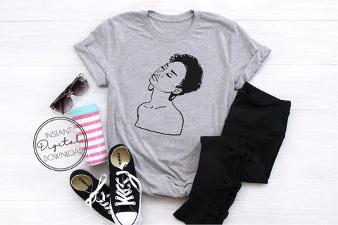 Short Hair Black Woman SVG Cut File Melanin SVG SVG OrangeBrushStudio 