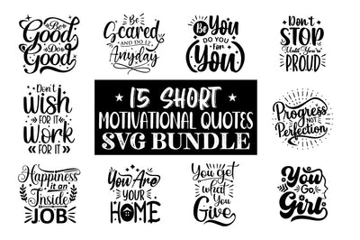 Short motivational quotes SVG bundle SVG Svgcraft 