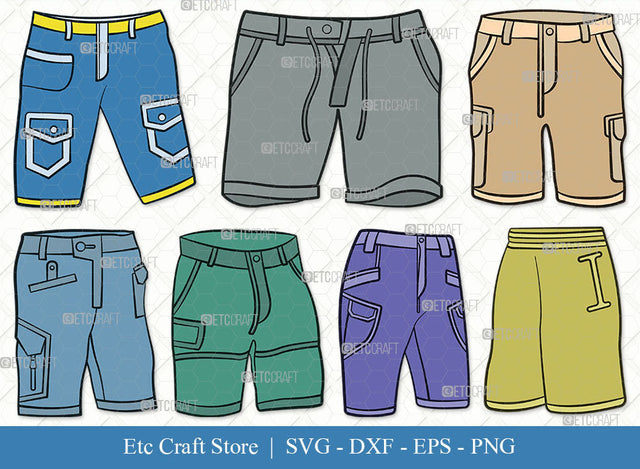 Short Pant SVG, Short Pant Clipart, Pant Icon Svg, Man Wear Svg, Shorts Svg, Mens shorts Svg, Pant Svg, Short Pant Bundle SVG ETC Craft 