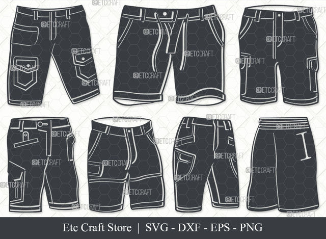 Short Pant SVG, Short Pant Silhouette, Pant Icon Svg, Man Wear Svg, Shorts Svg, Mens shorts Svg, Pant Svg, Short Pant Bundle SVG ETC Craft 