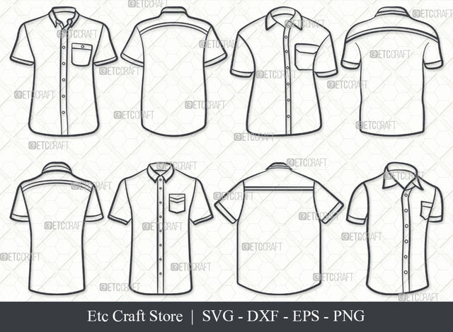 Short Sleeve Shirt SVG, Shirt Outline, Plain Shirt Svg, Shirt Icon Svg, Man Dress Svg, Men Wear Svg, Men Clothe Svg, Shirt Bundle SVG ETC Craft 