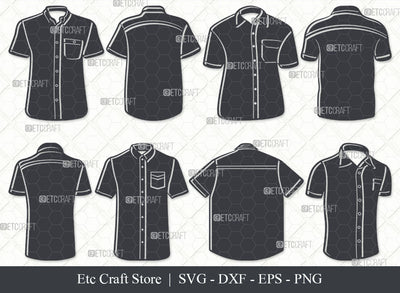 Short Sleeve Shirt SVG, Shirt Silhouette, Plain Shirt Svg, Shirt Icon Svg, Man Dress Svg, Men Wear Svg, Men Clothe Svg, Shirt Bundle SVG ETC Craft 