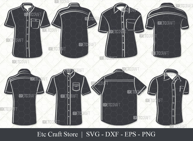 Short Sleeve Shirt SVG, Shirt Silhouette, Plain Shirt Svg, Shirt Icon Svg, Man Dress Svg, Men Wear Svg, Men Clothe Svg, Shirt Bundle SVG ETC Craft 