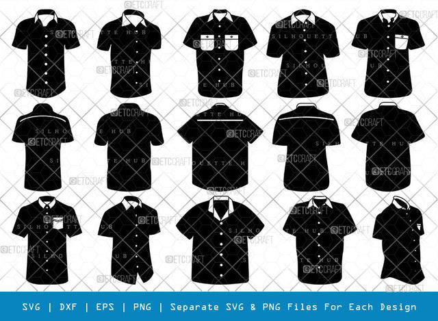 Short Sleeve Shirt SVG, Shirt Silhouette, Plain Shirt Svg, Shirt Icon Svg, Man Dress Svg, Men Wear Svg, Men Clothe Svg, Shirt Bundle SVG ETC Craft 