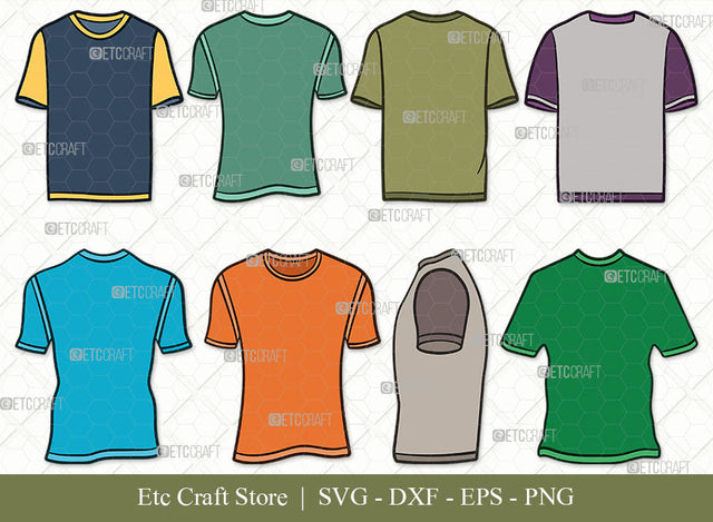 Short Sleeve Tshirt SVG, Tshirt Clipart, Plain Tshirt Svg, Tshirt Icon Svg, Man Dress Svg, Men Wear Svg, Men Clothe Svg, Tshirt Bundle SVG ETC Craft 