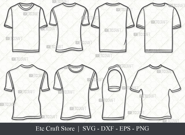 Short Sleeve Tshirt SVG, Tshirt Outline, Plain Tshirt Svg, Tshirt Icon Svg, Man Dress Svg, Men Wear Svg, Men Clothe Svg, Tshirt Bundle SVG ETC Craft 