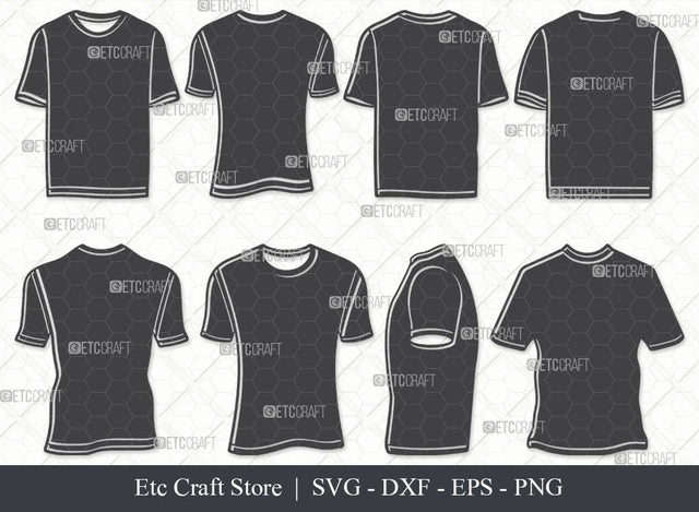 Short Sleeve Tshirt SVG, Tshirt Silhouette, Plain Tshirt Svg, Tshirt Icon Svg, Man Dress Svg, Men Wear Svg, Men Clothe Svg, Tshirt Bundle SVG ETC Craft 