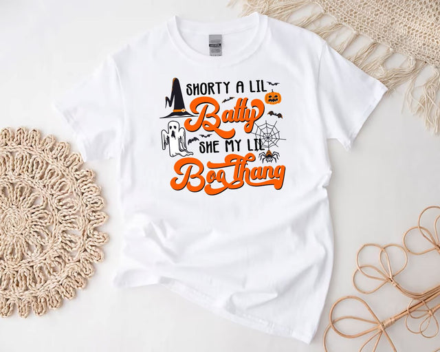 Shorty a lil BATTY, she my lil BOO thang Halloween Sublimation design, Boo png, Ghost png, Halloween Pumpkin Sublimation BouDesign 
