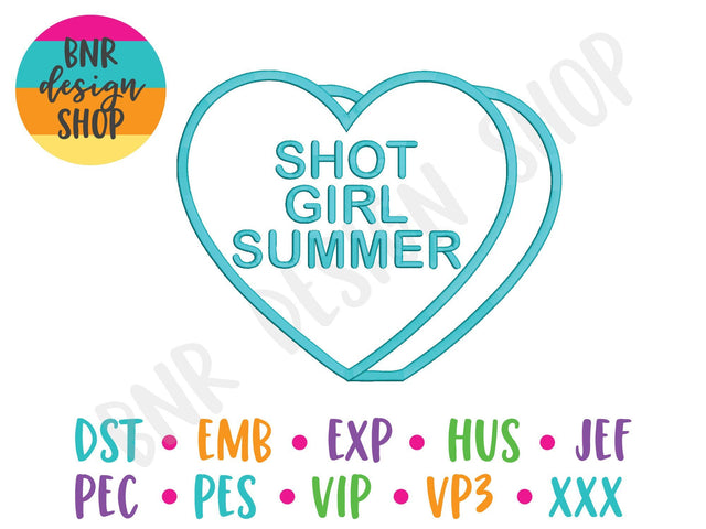 Shot Girl Summer Machine Embroidery Design Embroidery/Applique DESIGNS BNRDesignShop 