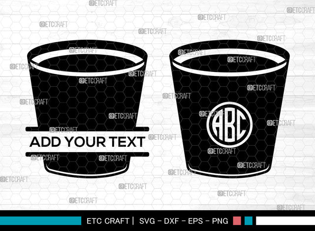Shot Glass Monogram SVG, Alcohol Glass Svg, Glasses Svg, Split Monogram Svg, Drinking Glass Svg, Shotglass Svg SVG ETC Craft 