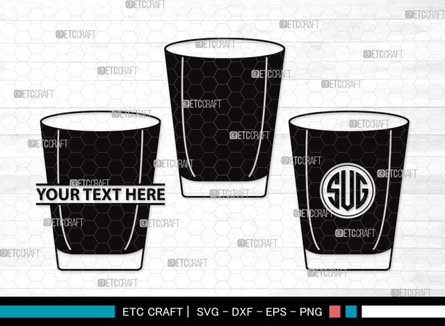 Shot Glass Monogram SVG | Alcohol Glass Svg | Whiskey Glass Svg | Tequila Svg | Drink Glass Bundle | Vodka Glass | Shot Glass Clipart SVG ETC Craft 