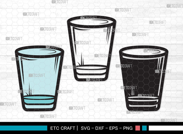 Shot Glass SVG | Alcohol Glass Svg | Whiskey Glass Svg | Tequila Svg | Drink Glass Bundle | Vodka Glass | Shot Glass Clipart SVG ETC Craft 
