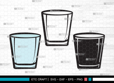 Shot Glass SVG | Alcohol Glass Svg | Whiskey Glass Svg | Tequila Svg | Drink Glass Bundle | Vodka Glass | Shot Glass Clipart SVG ETC Craft 