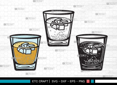 Shot Glass SVG | Alcohol Glass Svg | Whiskey Glass Svg | Tequila Svg | Drink Glass Bundle | Vodka Glass | Shot Glass Clipart SVG ETC Craft 