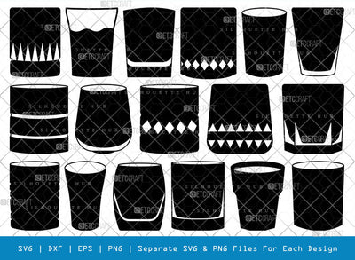 Shot Glass SVG, Glass Silhouette, Glass Icon Svg, Drinking Glass Svg, Shot Glasses Svg, Party Svg, Glass Bundle SVG ETC Craft 