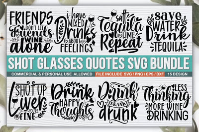 Shot Glasses Quotes SVG Bundle SVG Ariyan 