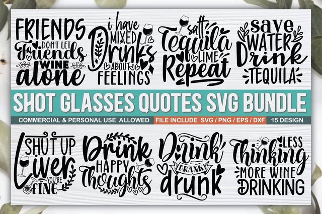 Shot Glasses Quotes SVG Bundle SVG Ariyan 