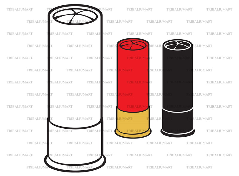 Shotgun shells. Cut files for Cricut. Clip Art (eps, svg, pdf, png, dxf ...