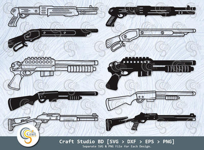Shotgun Silhouette, Shotgun SVG, Crossed Shotgun Rifle Svg, Pistol Svg, Riot Shotgun Svg, Tactical Shotgun Svg, Shotgun Bundle SVG ETC Craft 