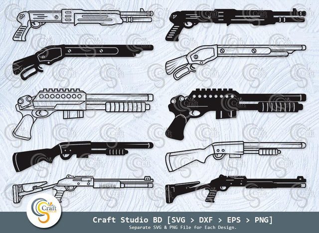 Shotgun Silhouette, Shotgun SVG, Crossed Shotgun Rifle Svg, Pistol Svg, Riot Shotgun Svg, Tactical Shotgun Svg, Shotgun Bundle SVG ETC Craft 