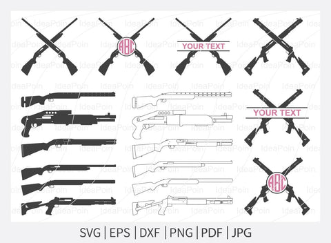 Shotgun svg, Hunting Logo, Shotgun Clipart, Shotgun Bundle, Shotgun Silhouette SVG Dinvect 