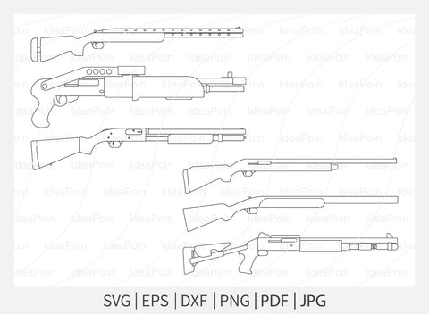 Shotgun svg, Hunting Logo, Shotgun Clipart, Shotgun Bundle, Shotgun Silhouette SVG Dinvect 