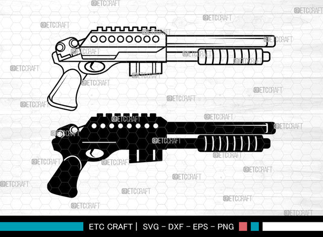 Shotgun SVG, Shotgun SVG, Crossed Shotgun Rifle Svg, Pistol Svg, Riot Shotgun Svg, Tactical Shotgun Svg, Shotgun SVG ETC Craft 