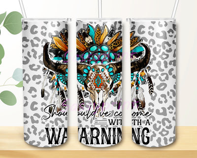 Should've Come with a Warning Cow Tumbler 20oz, Western Marlboro Cowhide, Cow Print Png,Rustic Design, Tumbler Wrap, Instant Download Sublimation sassyprint 