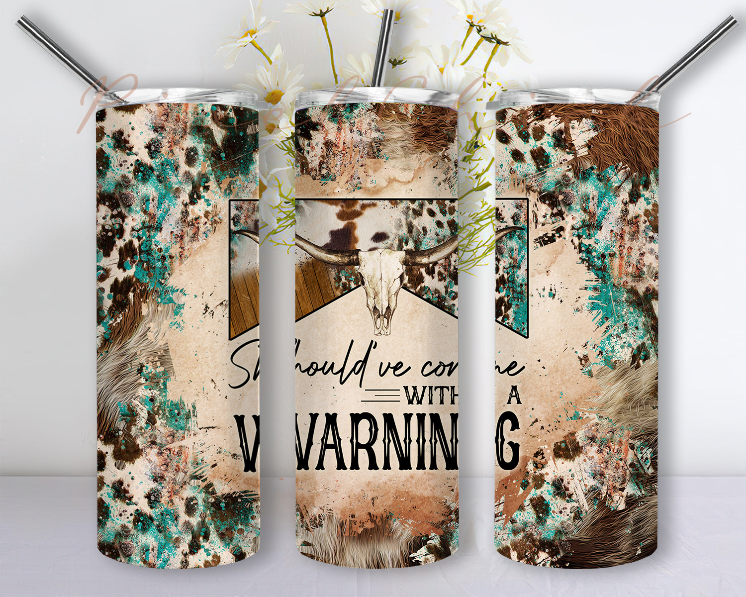 Digital Broncos 20 oz Skull Tumbler Wrap — TAW Sublimation Store